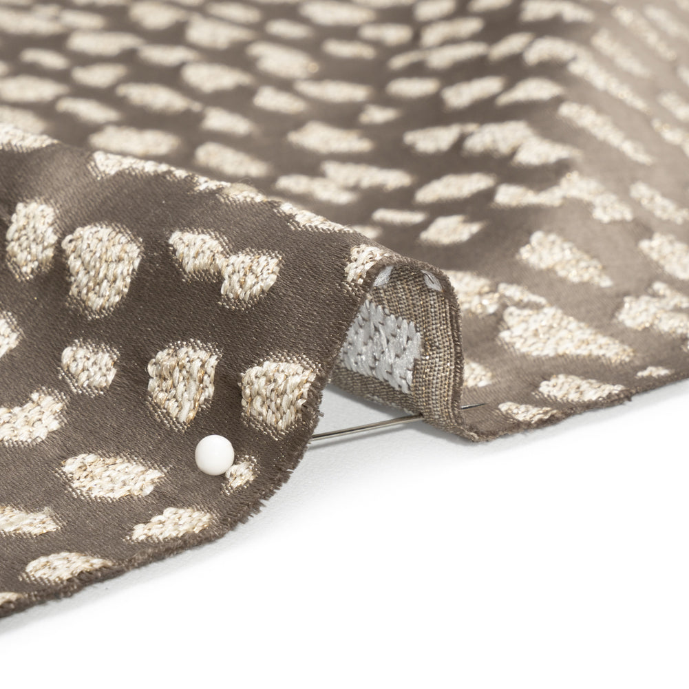 Metallic Drapery Jacquard - Mole Spotted Abstract - British Imported Detail
