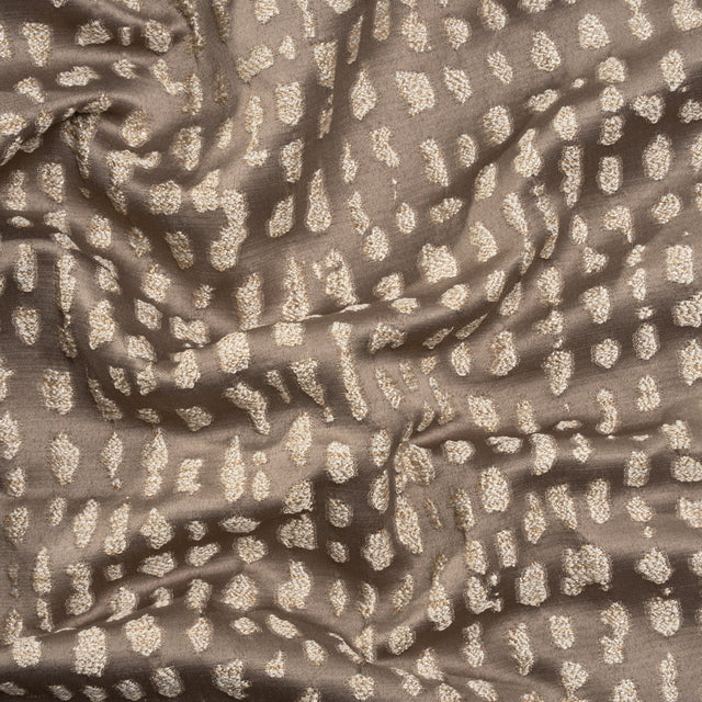 Metallic Drapery Jacquard - Mole Spotted Abstract - British Imported