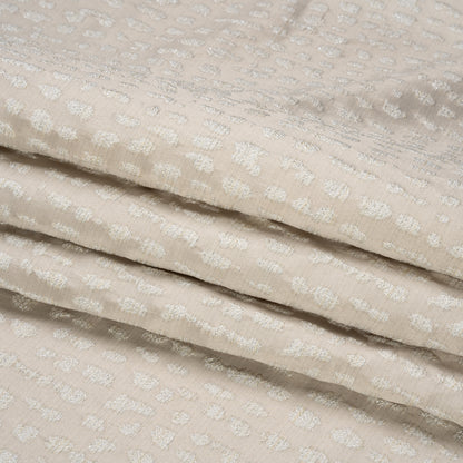 Metallic Drapery Jacquard - Porcelain Spotted Abstract - British Imported Folded