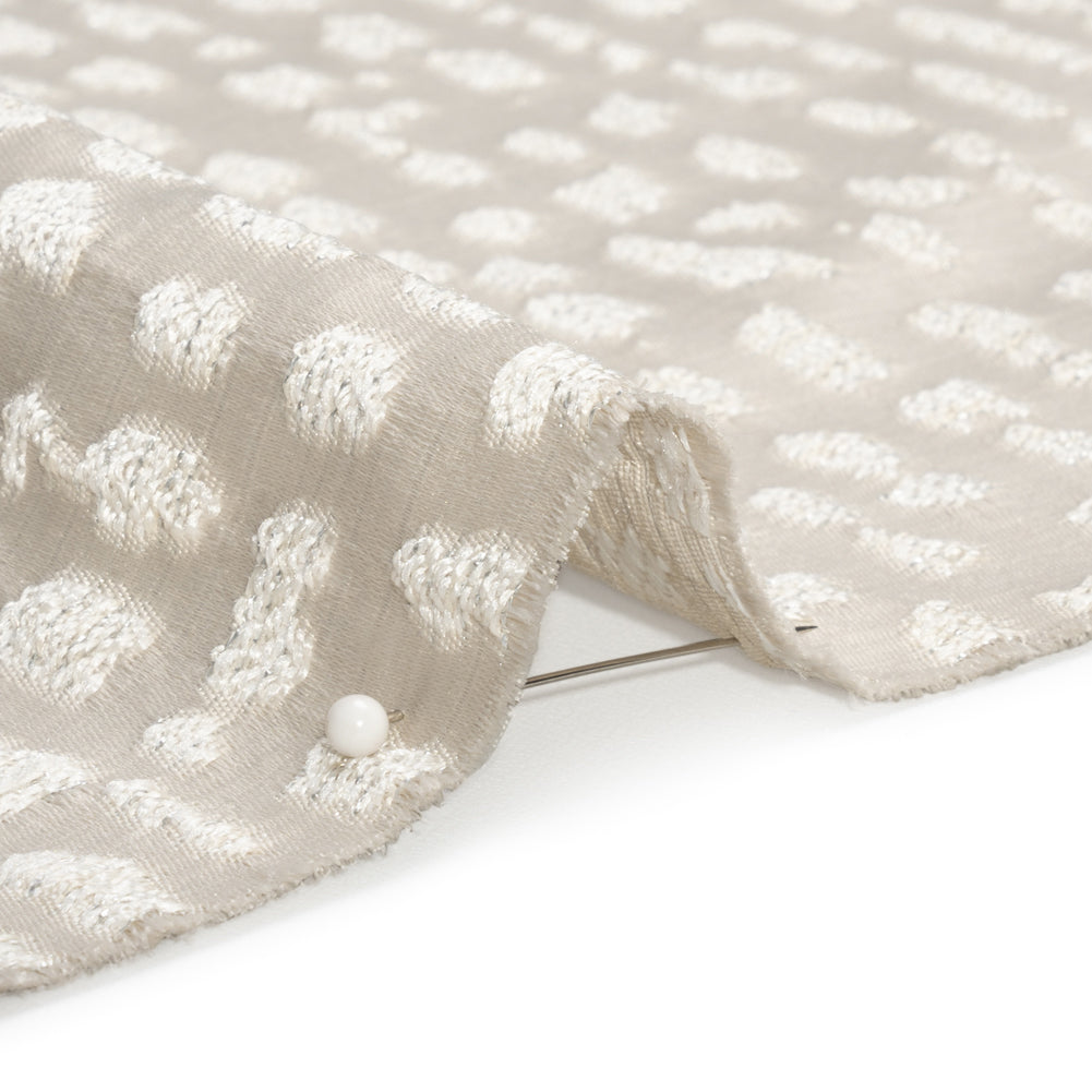 Metallic Drapery Jacquard - Porcelain Spotted Abstract - British Imported Detail