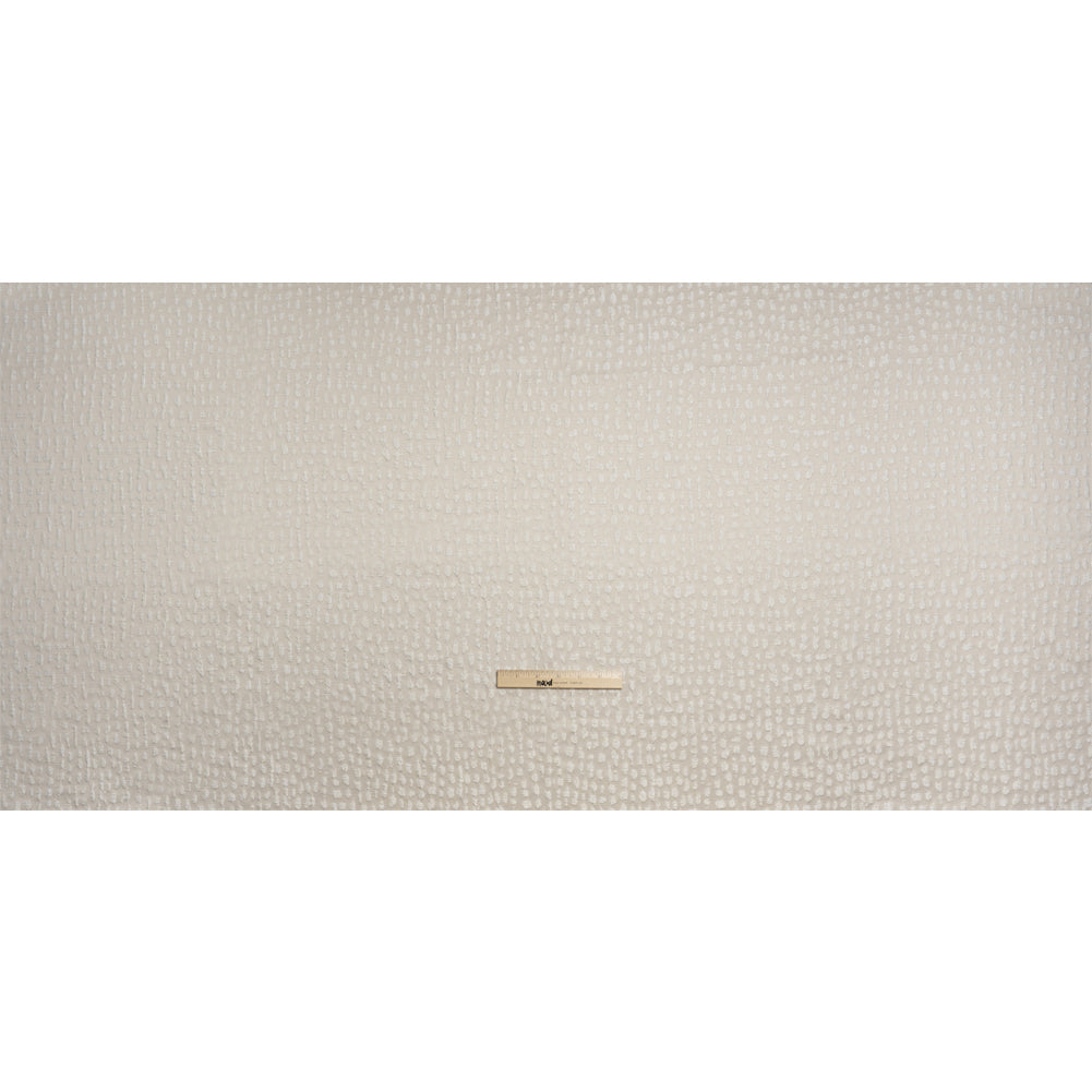 Metallic Drapery Jacquard - Porcelain Spotted Abstract - British Imported Full