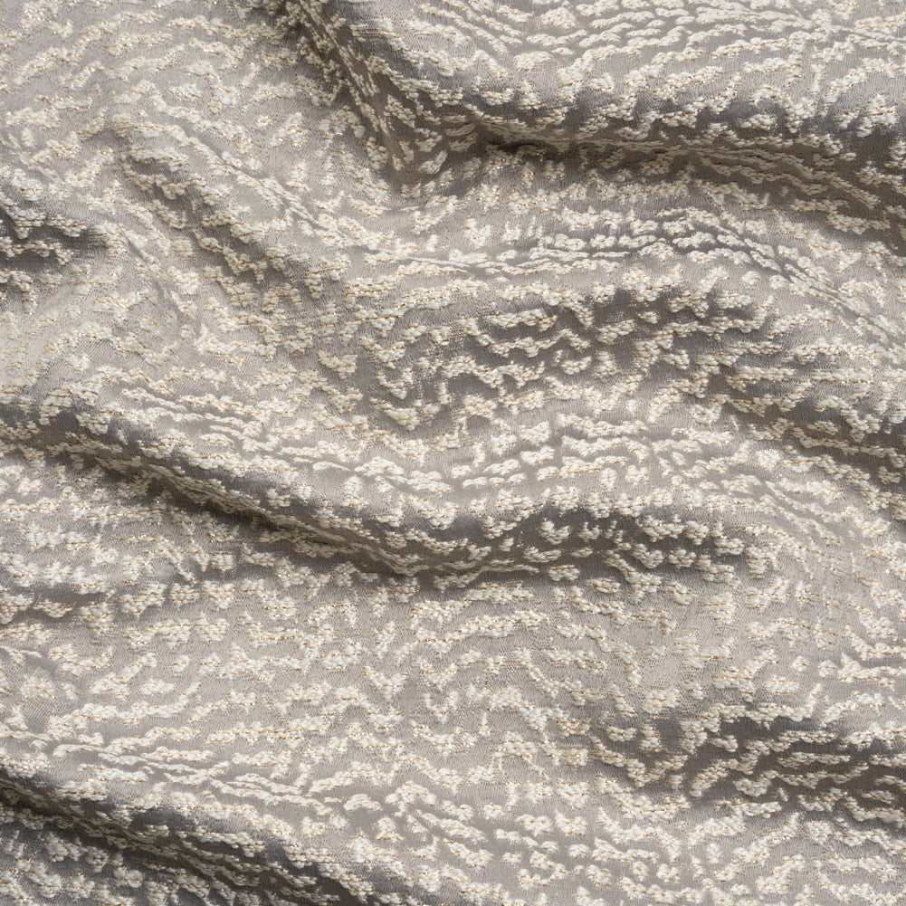 Metallic Drapery Jacquard - Dove Mottled - British Imported