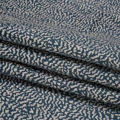 Metallic Drapery Jacquard - Ink Mottled - British Imported Folded