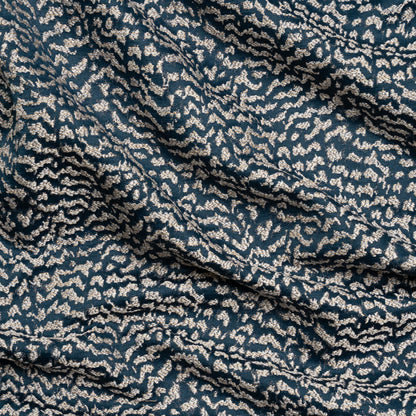 Metallic Drapery Jacquard - Ink Mottled - British Imported