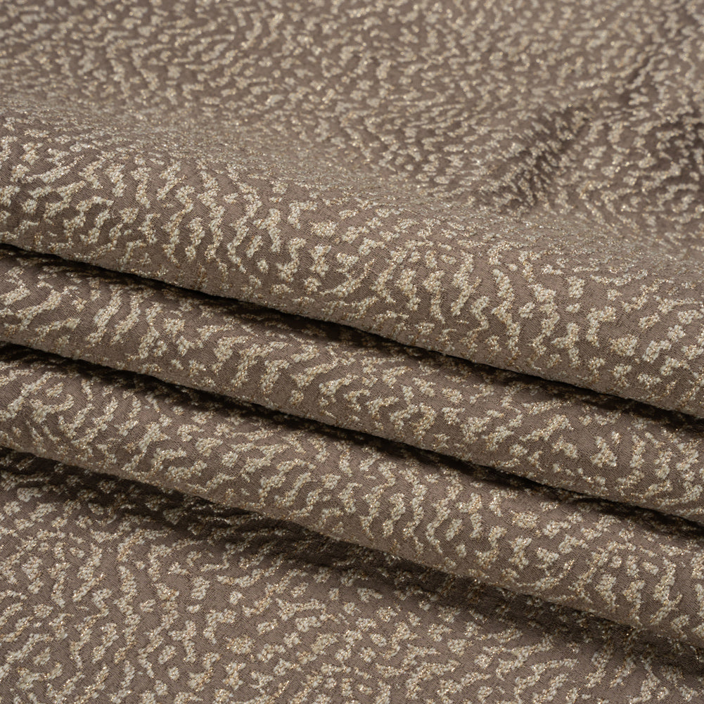 Metallic Drapery Jacquard - Mole Mottled - British Imported Folded