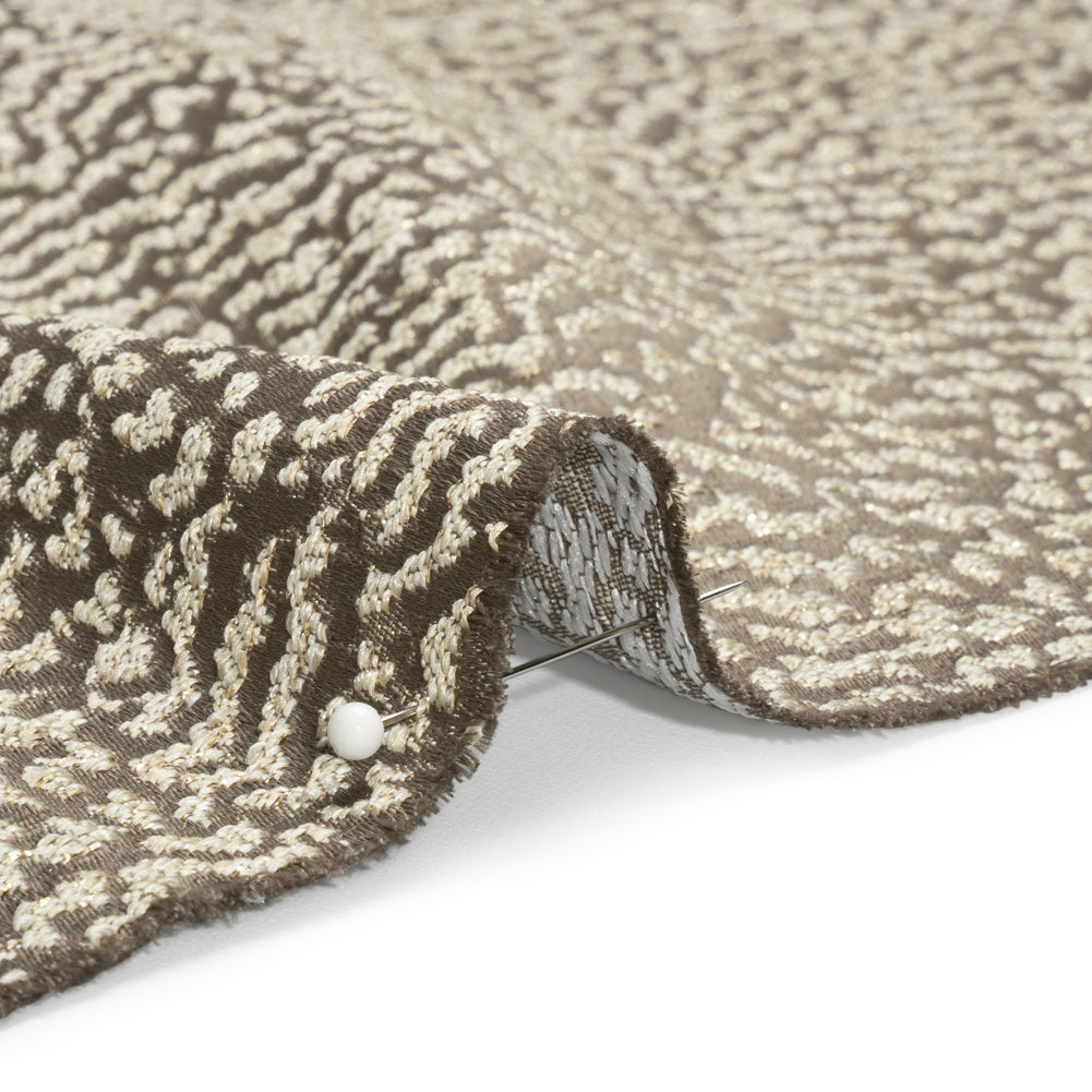 Metallic Drapery Jacquard - Mole Mottled - British Imported Detail