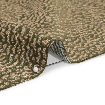Metallic Drapery Jacquard - Olive Mottled - British Imported Detail