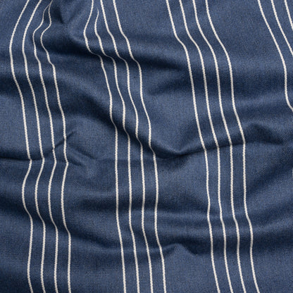 Soft Textured Recycled Polyester Drapery Woven - Indigo - British Imported