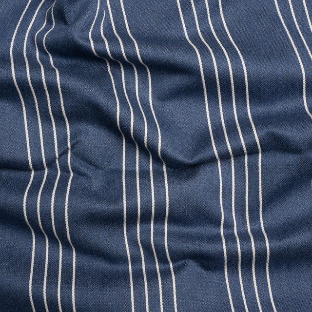 Soft Textured Recycled Polyester Drapery Woven - Indigo - British Imported