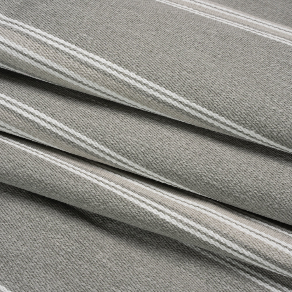 Cotton and Polyester Drapery Twill - Pebble Striped - British Imported Folded