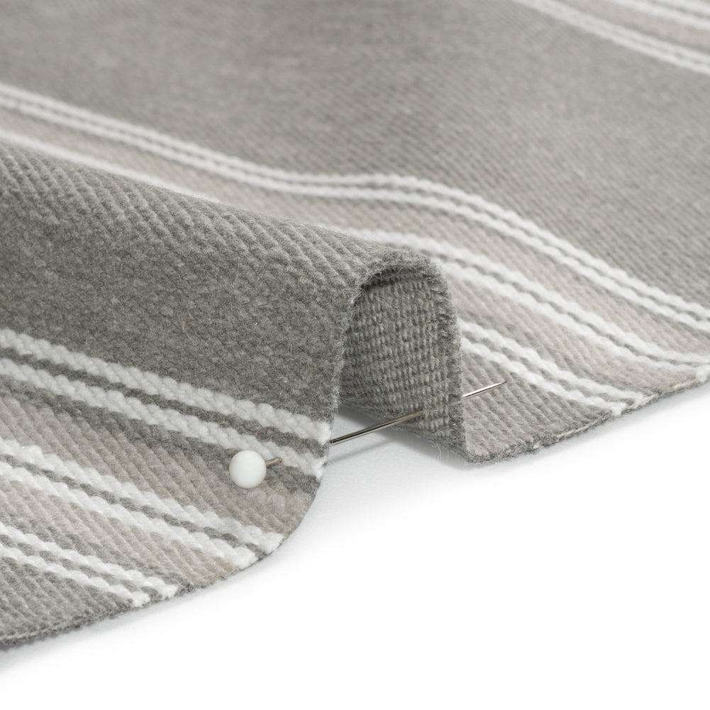 Cotton and Polyester Drapery Twill - Pebble Striped - British Imported Detail