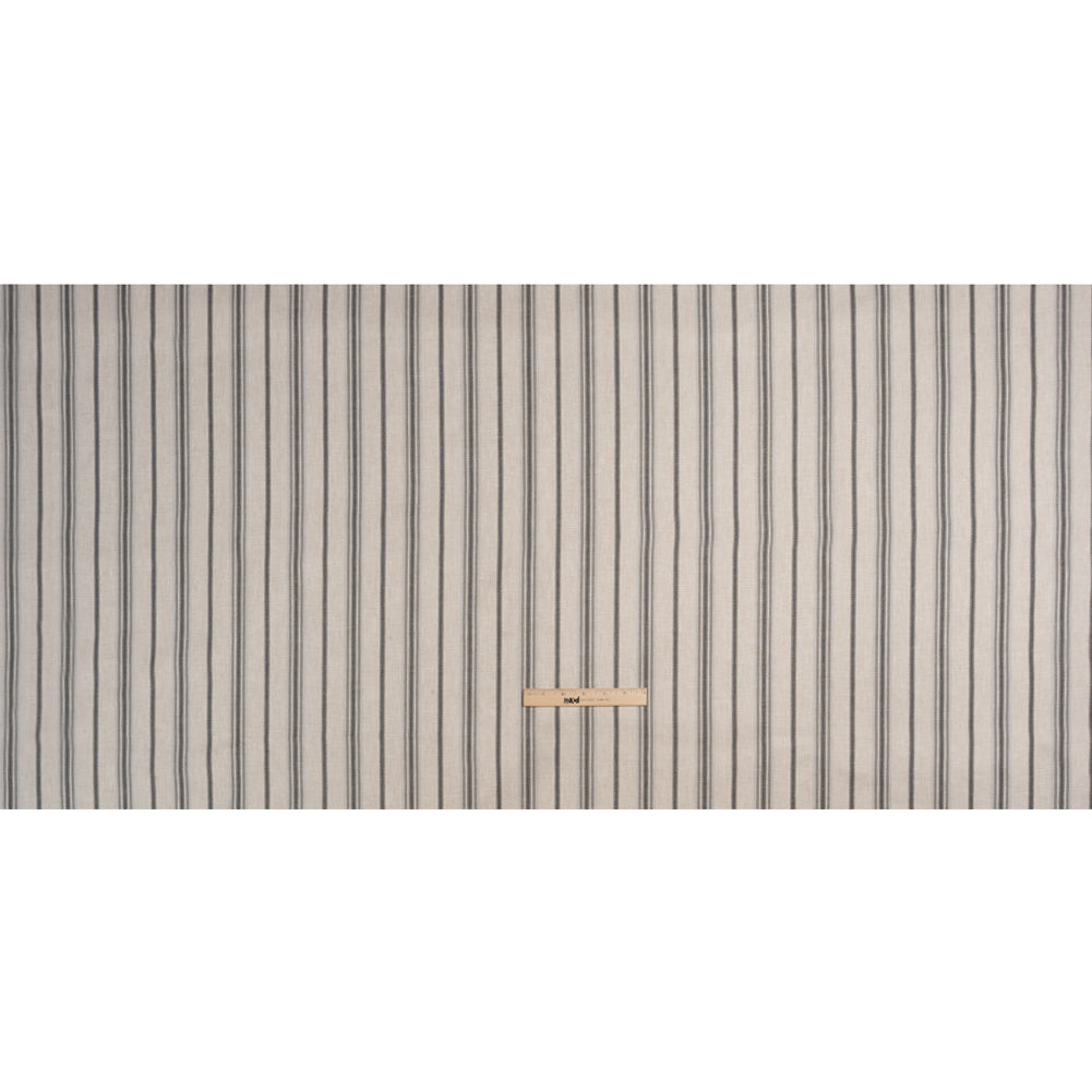 Polyester and Cotton Twill - Slate Herringbone Stripes - British Imported Full