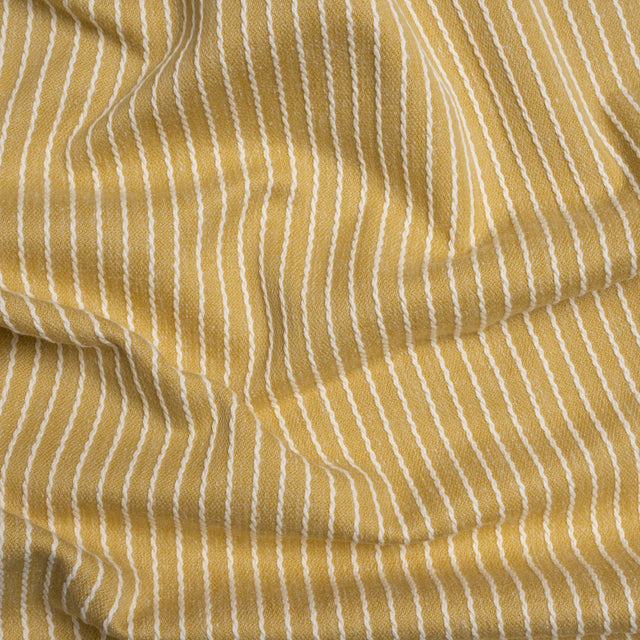 Cotton and Polyester Woven - Pollen Tactile Chalk Stripes - British Imported