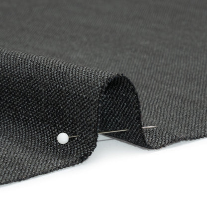 Linen, Viscose and Polyester Woven - Charcoal - British Imported Detail