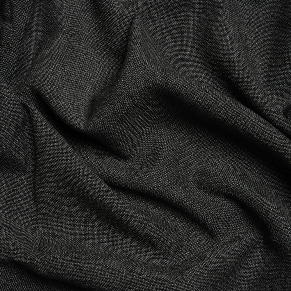 Linen, Viscose and Polyester Woven - Charcoal - British Imported