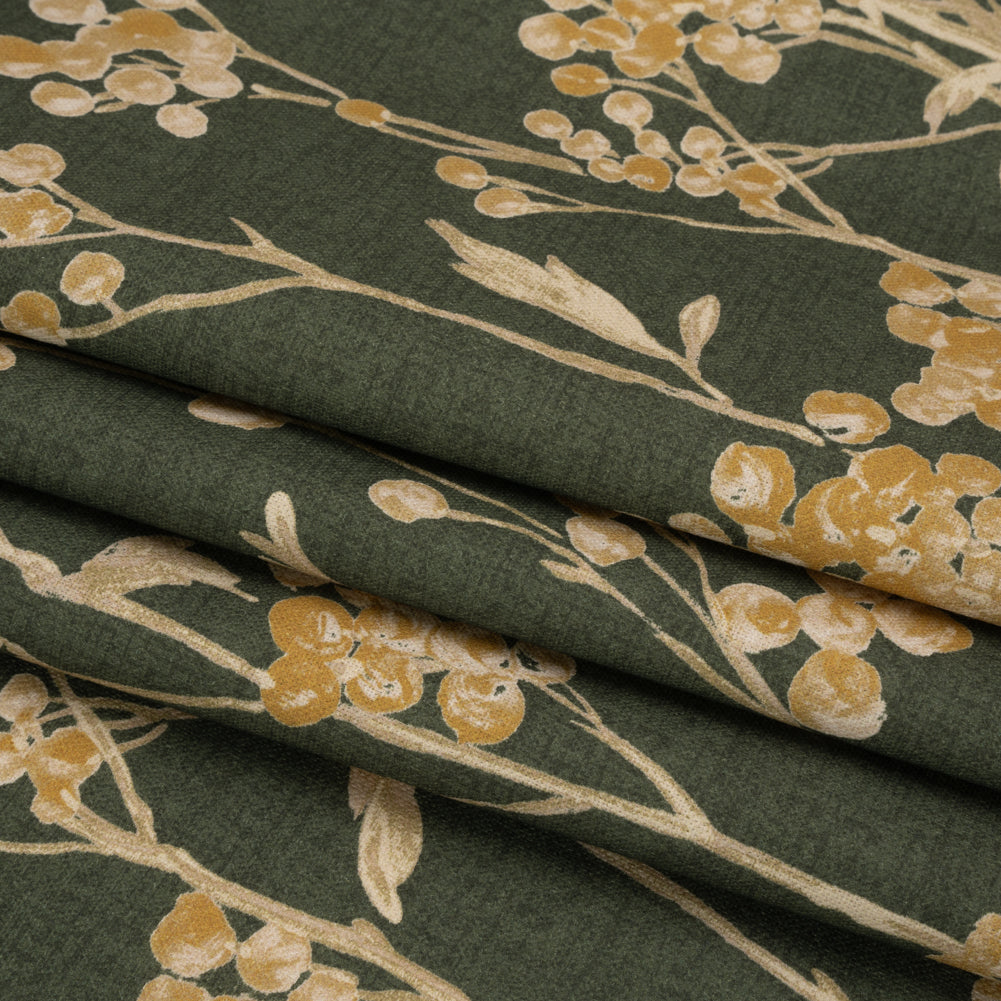 Cotton Canvas Print - Forest Berry Stems - British Imported Folded