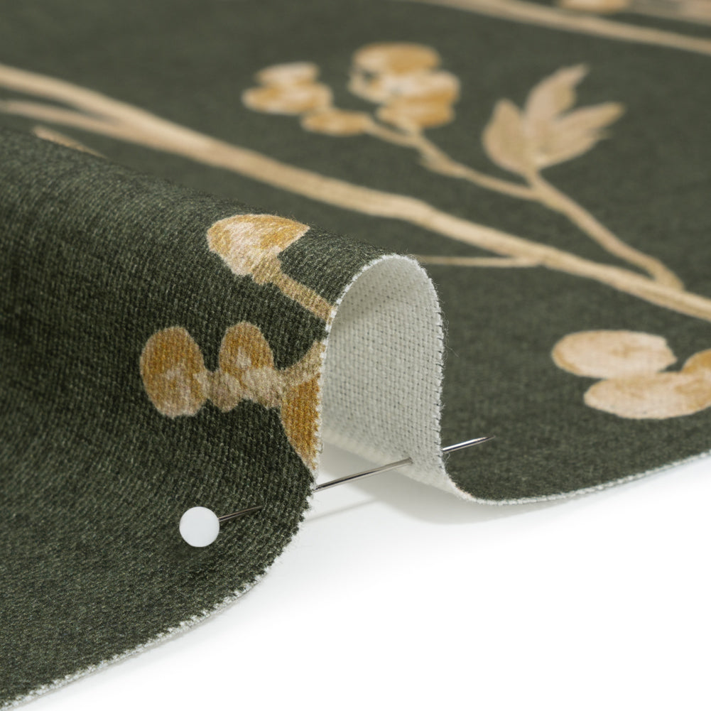 Cotton Canvas Print - Forest Berry Stems - British Imported Detail