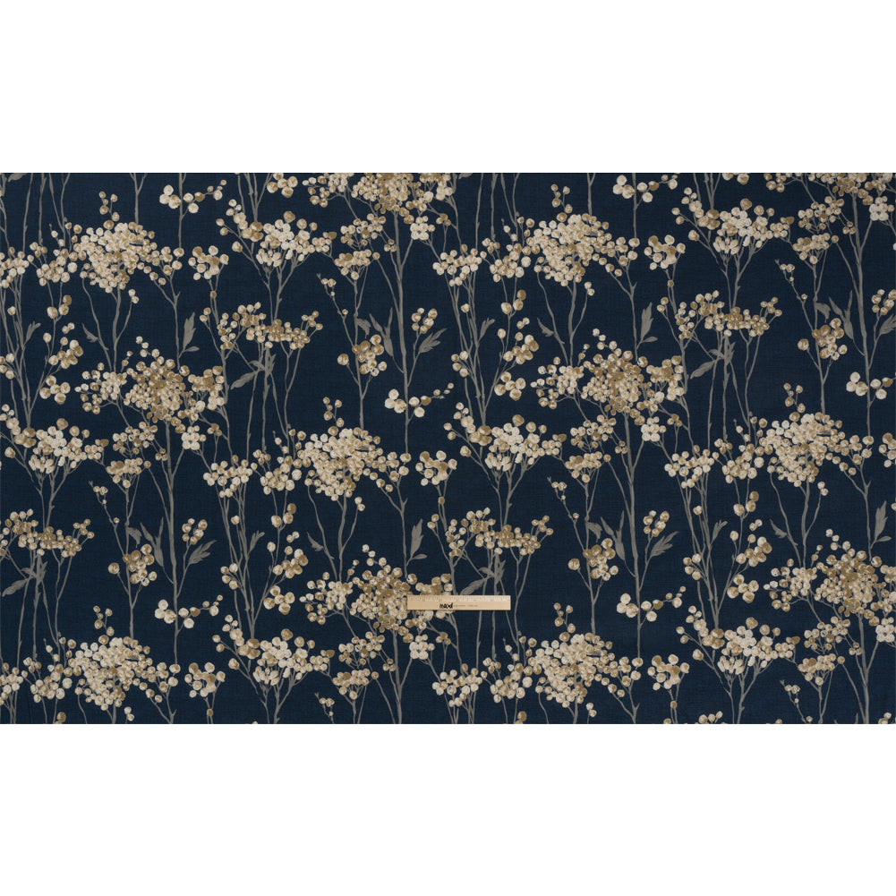 Cotton Canvas Print - Ink Berry Stems - British Imported Full