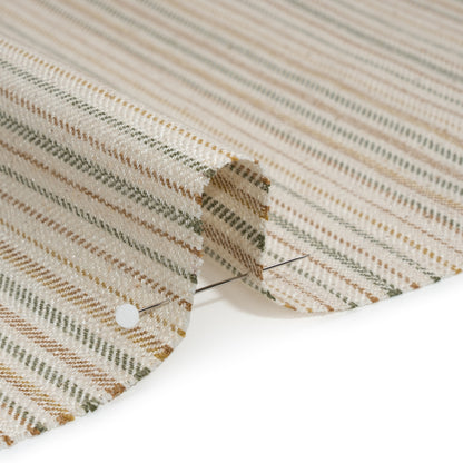 Polyester and Cotton Twill - Moss Barcode Stripes - British Imported Detail