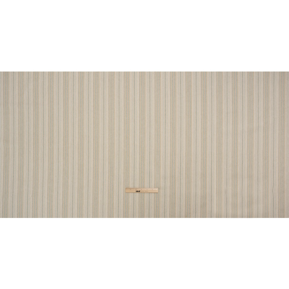 Polyester and Cotton Twill - Moss Barcode Stripes - British Imported Full