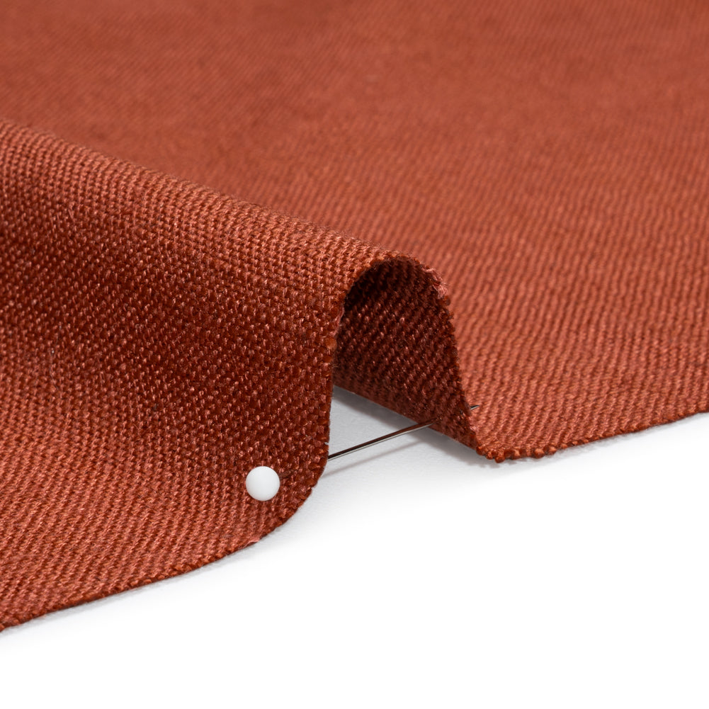 Linen, Viscose and Polyester Woven - Crimson - British Imported Detail