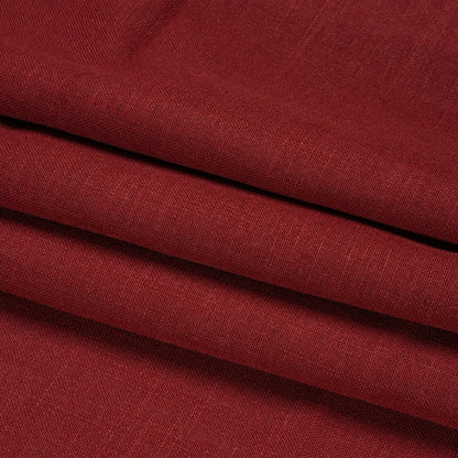Linen, Viscose and Polyester Woven - Dark Cranberry - British Imported Folded