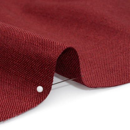 Linen, Viscose and Polyester Woven - Dark Cranberry - British Imported Detail