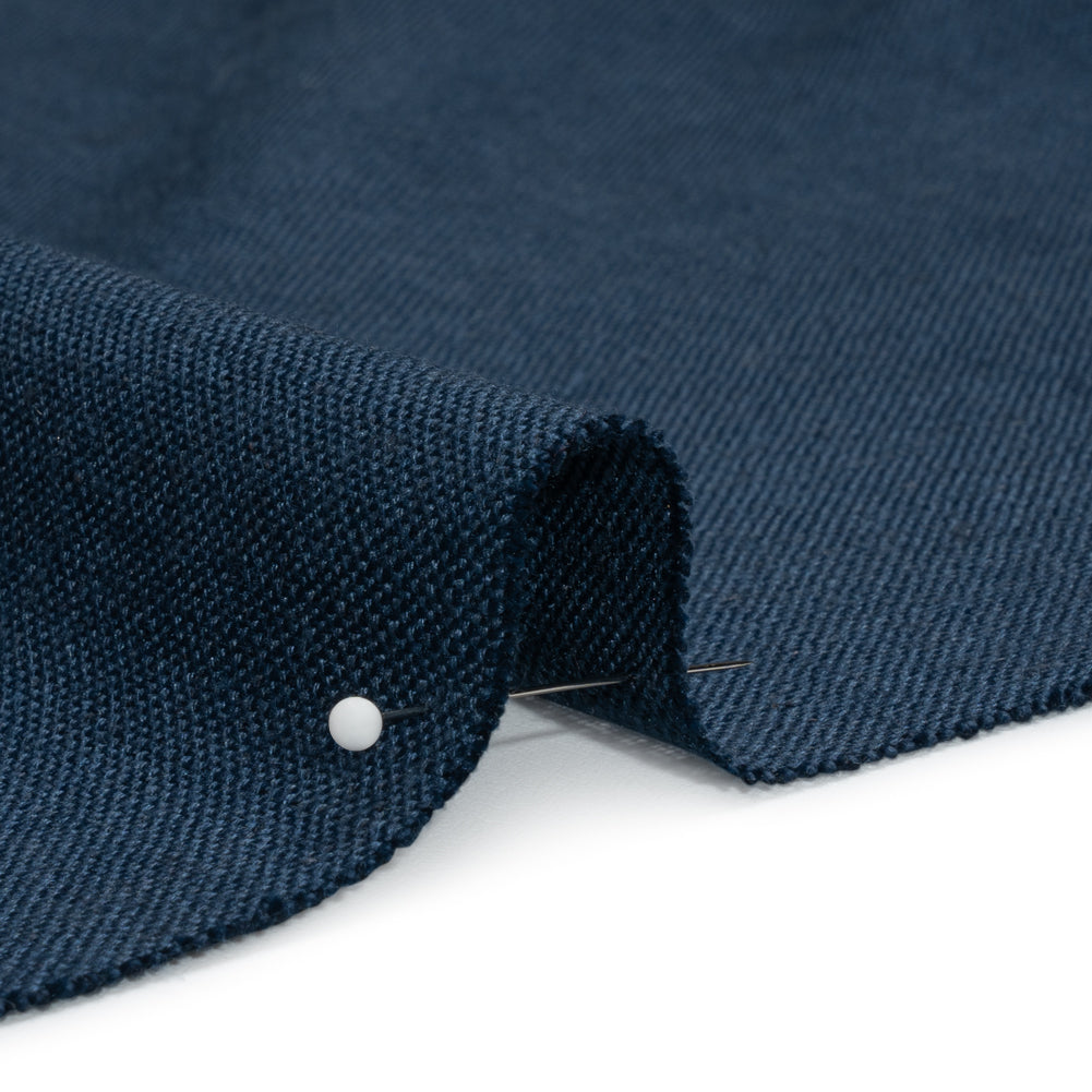 Linen, Viscose and Polyester Woven - Midnight - British Imported Detail