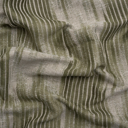 Drapery Jacquard - Moss Ikat Stripes - British Imported