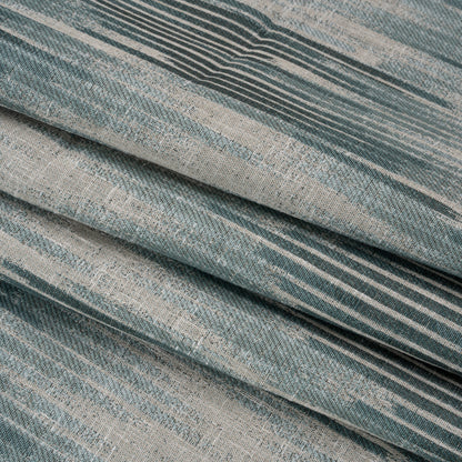 Drapery Jacquard - Peacock Ikat Stripes - British Imported Folded