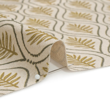 Cotton and Linen Canvas Print - Gold Leaf Motif - British Imported Detail