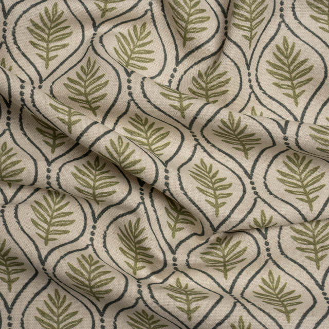 Cotton and Linen Canvas Print - Olive Leaf Motif - British Imported