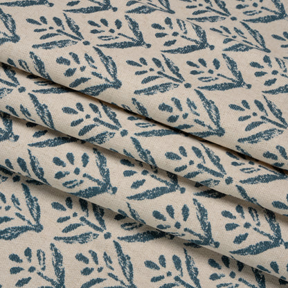 Cotton and Linen Canvas Print - Midnight Simple Flowers - British Imported Folded