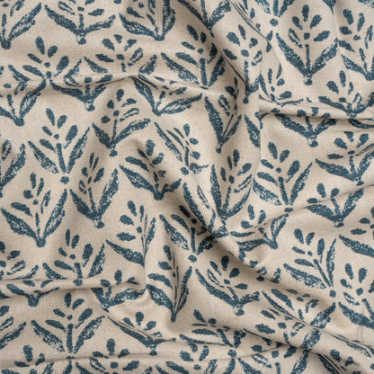 Cotton and Linen Canvas Print - Midnight Simple Flowers - British Imported