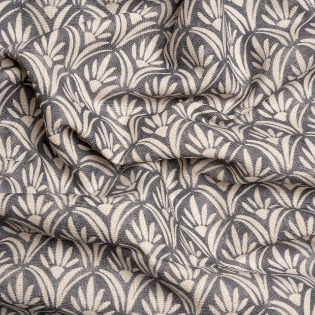 Cotton and Linen Canvas Print - Smoke Floral Arches - British Imported