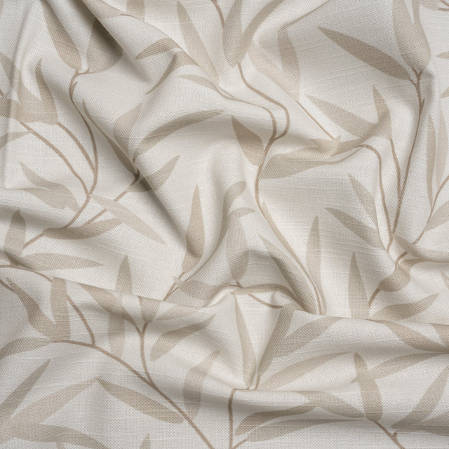 Cotton Canvas Print - Natural Willow Leaves - British Imported