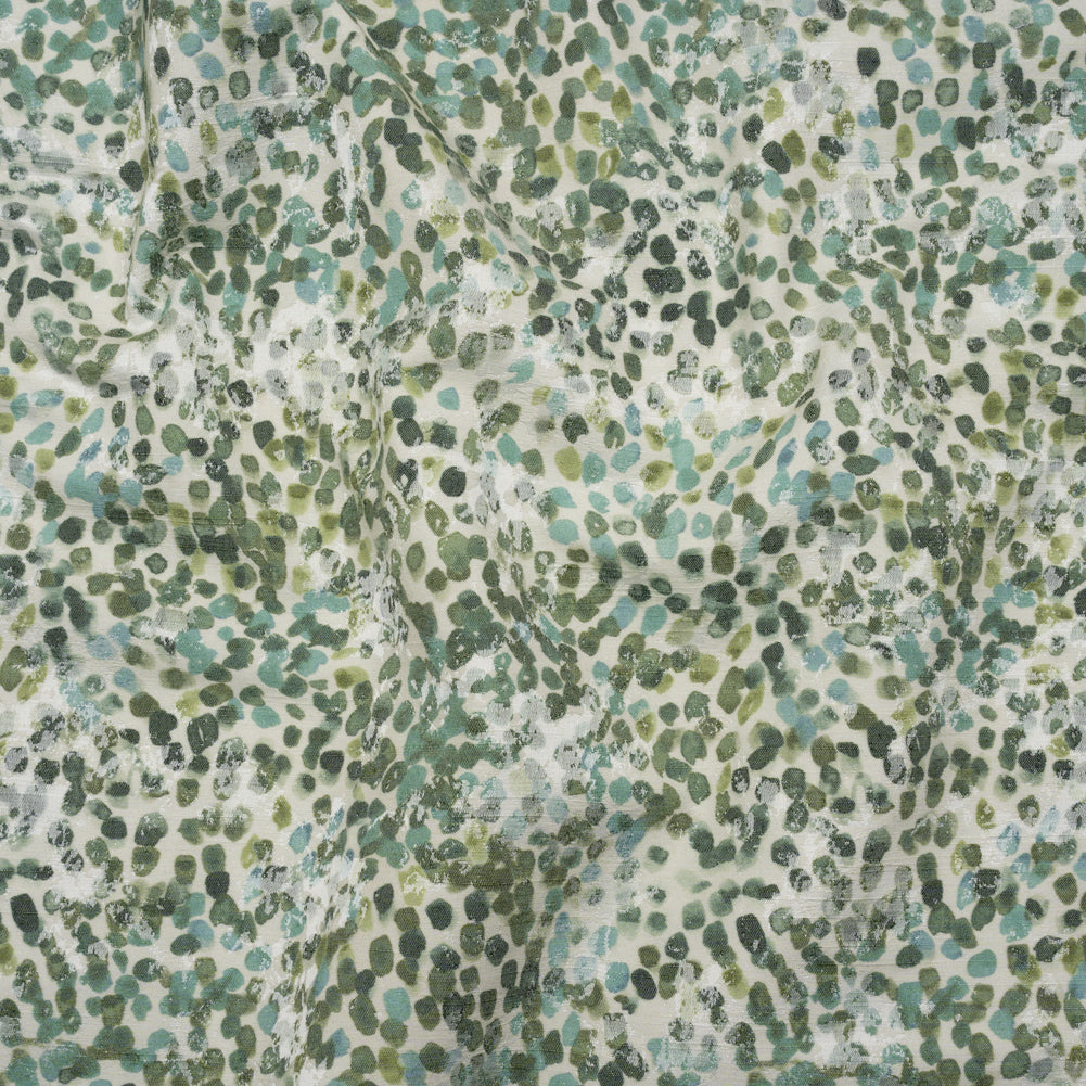Drapery Jacquard Print - Jade Bouncing Spots - British Imported