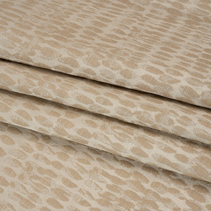 Rows of Spots Recycled Polyester and Cotton Drapery Jacquard - Flax - British Imported Folded