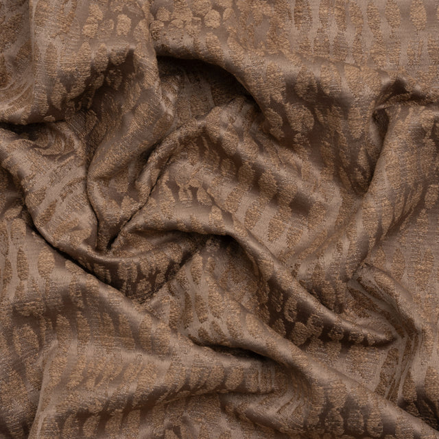 Rows of Spots Recycled Polyester and Cotton Drapery Jacquard - Rosewood - British Imported