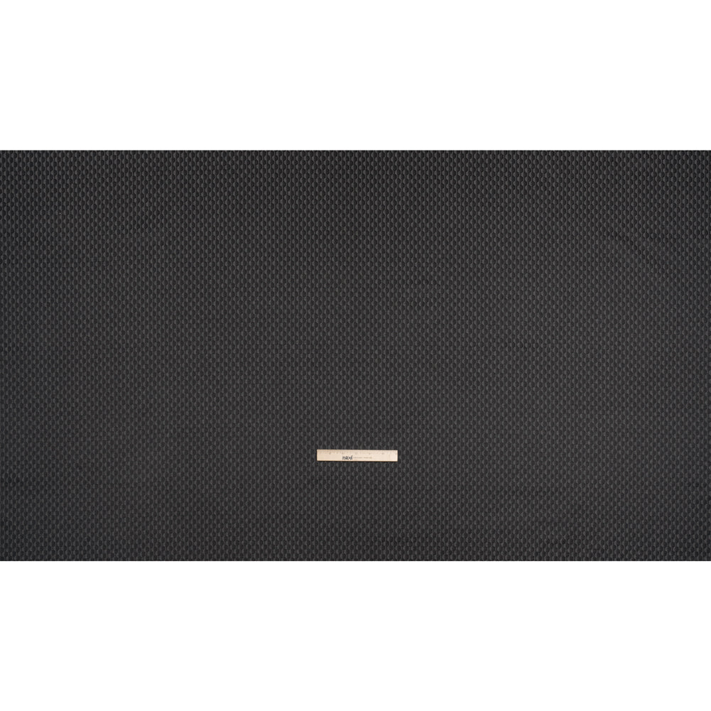 Honeycomb Stripes Recycled Polyester and Cotton Drapery Jacquard - Ink - British Imported Full