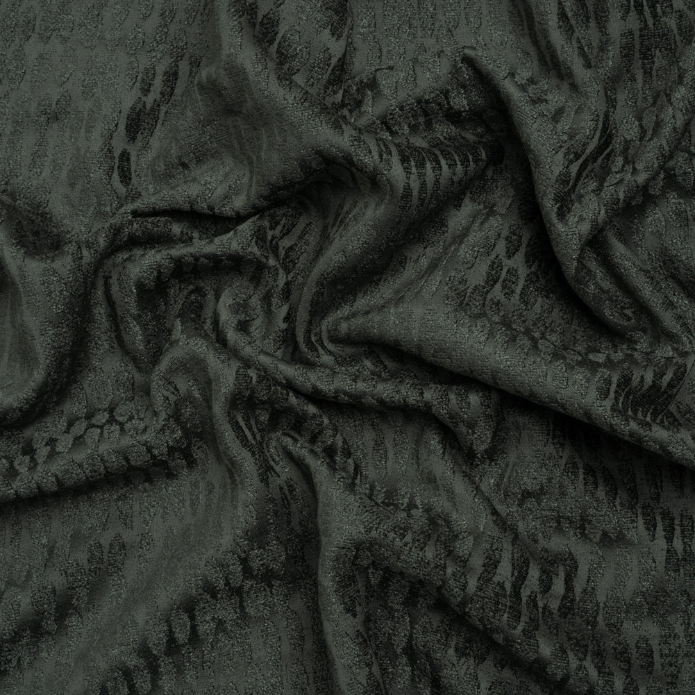 Rows of Spots Recycled Polyester Chenille Drapery Jacquard - Marine - British Imported