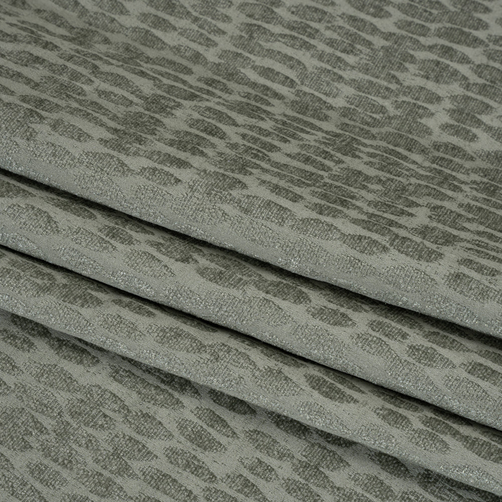 Rows of Spots Recycled Polyester Chenille Drapery Jacquard - Seafoam - British Imported Folded