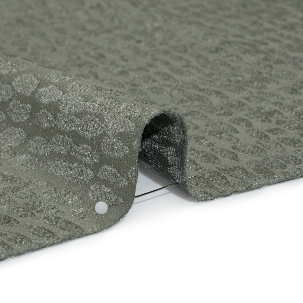 Rows of Spots Recycled Polyester Chenille Drapery Jacquard - Seafoam - British Imported Detail