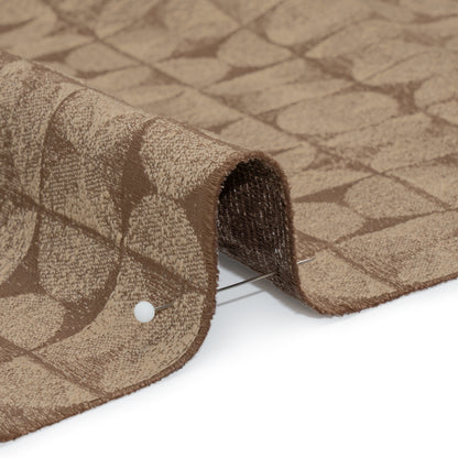 Circles and Slices Recycled Polyester and Cotton Drapery Jacquard - Rosewood - British Imported Detail