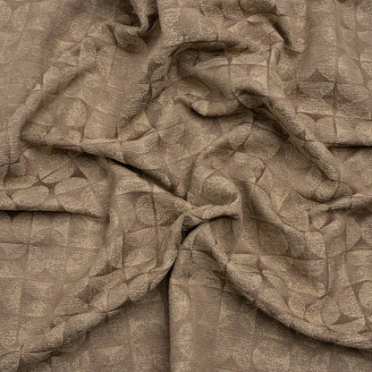 Circles and Slices Recycled Polyester and Cotton Drapery Jacquard - Rosewood - British Imported