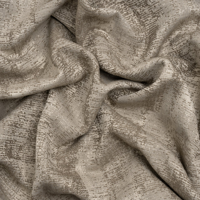 Abstract Textures Recycled Polyester and Cotton Drapery Jacquard - Porcini - British Imported