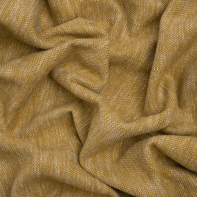 Linen Look Recycled Polyester and Cotton Woven - Maize - British Imported