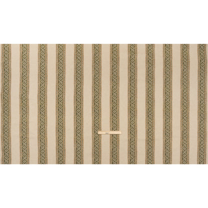 Brushed Cotton and Linen Canvas - Oregano Flowers and Diamonds Stripes - British Imported Full