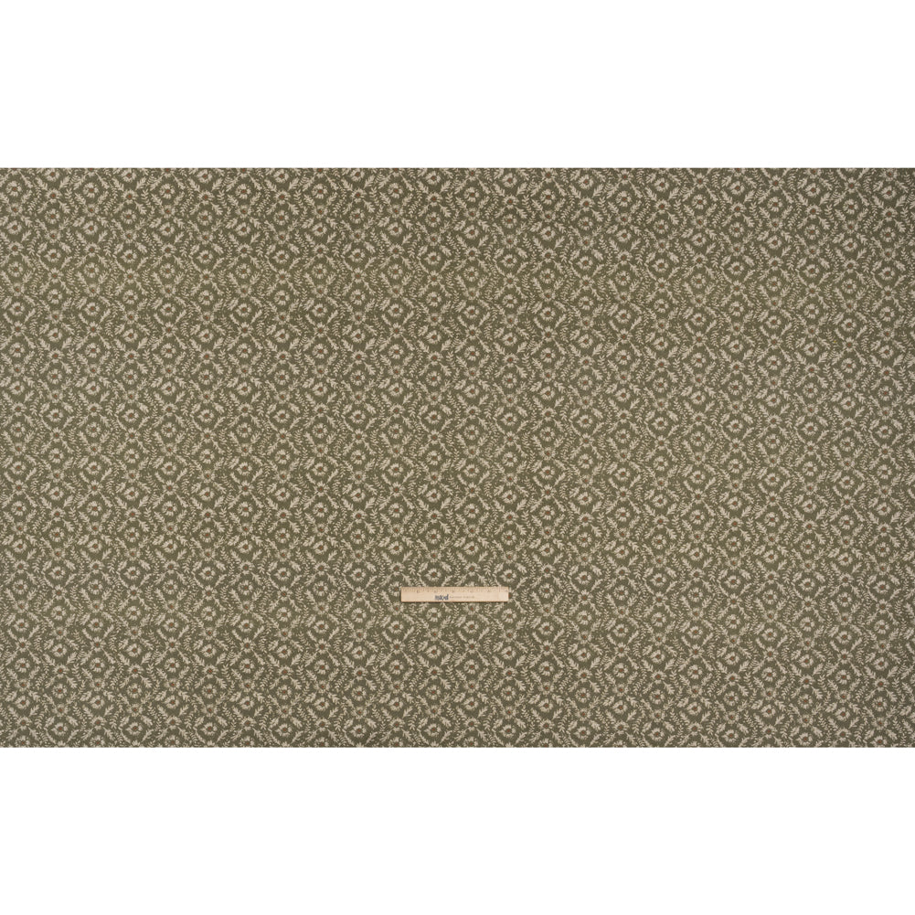 Brushed Cotton and Linen Canvas - Oregano Flowers and Leaves - Flowers and Leaves British Imported Full