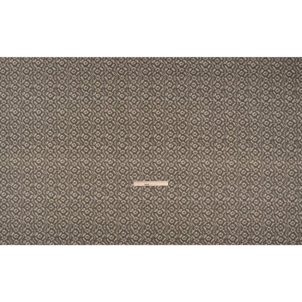 Brushed Cotton and Linen Canvas - Truffle Flowers and Leaves - Flowers and Leaves British Imported Full